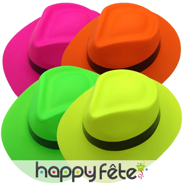 Chapeau capone fluo avec ruban
