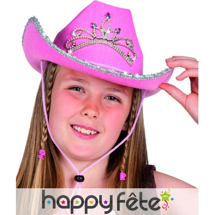 Chapeau cow girly rose