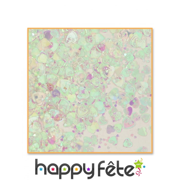 Confettis coeurs iridescents, 14g