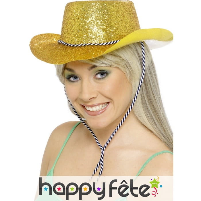 Chapeau cowgirl jaune brillant