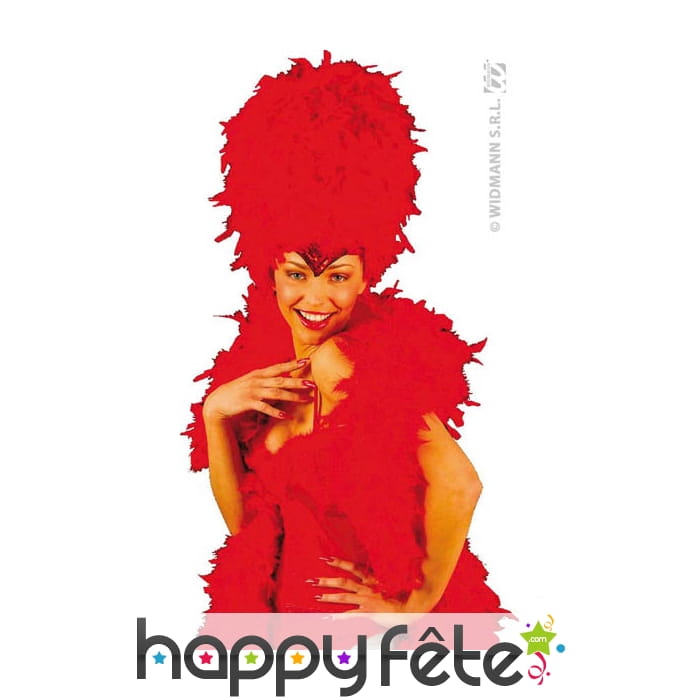 Coiffe cabaret marabout paillettes rouge