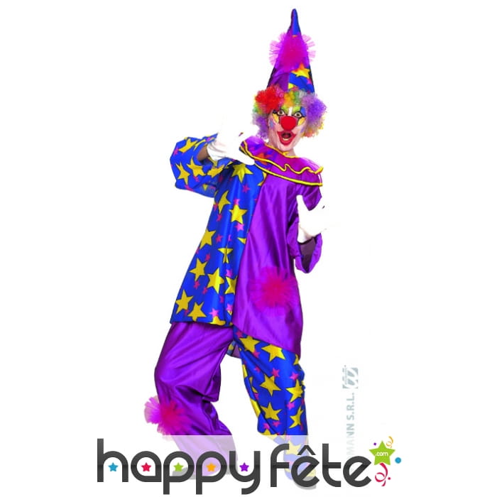 Costume clown mauve