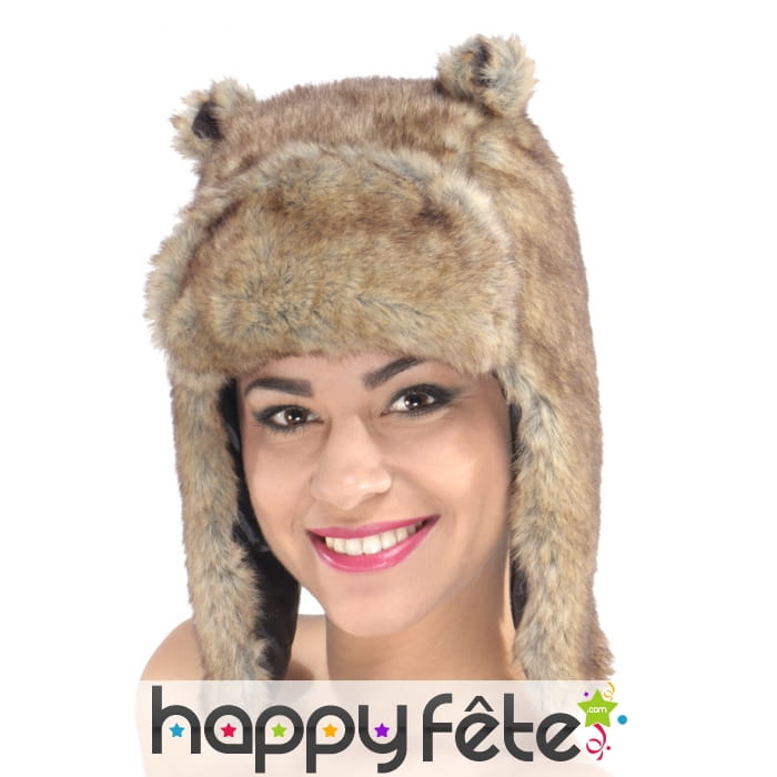 Chapeau cache oreilles fourrure, petites oreilles