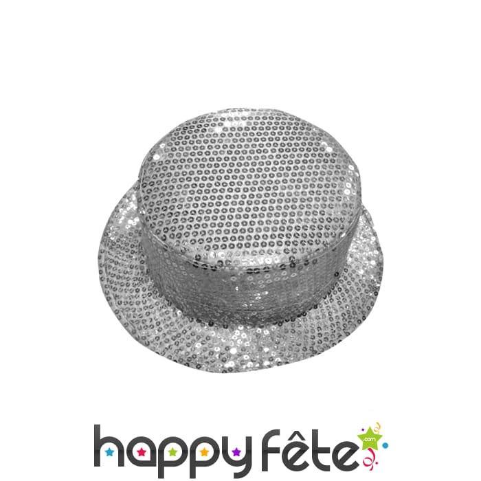 Canotier cabaret pailletté argent