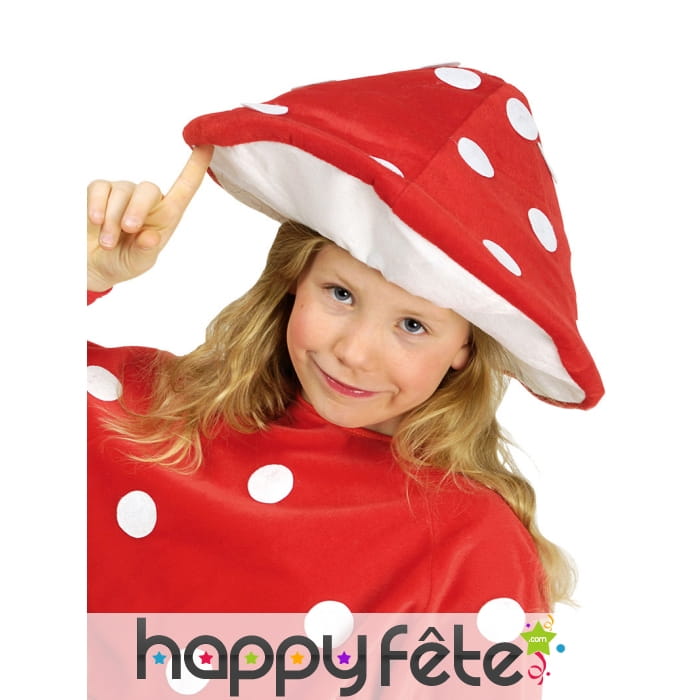 Chapeau champignon rouge pour enfant