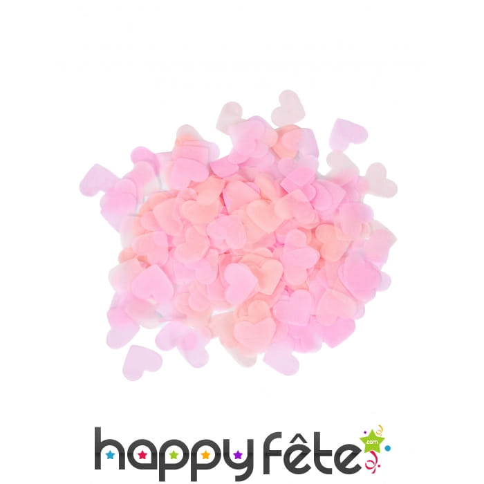 Confettis coeurs roses en papier, 20gr