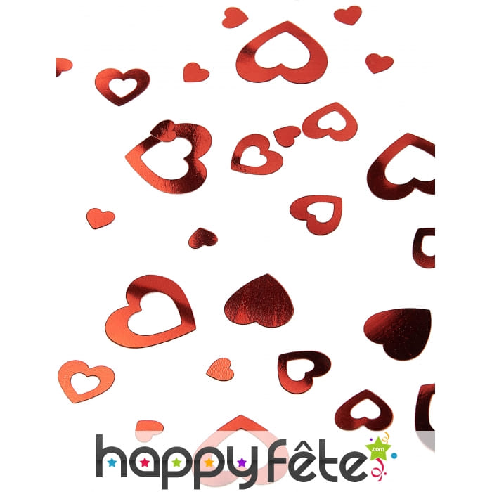Confettis coeurs rouges vides