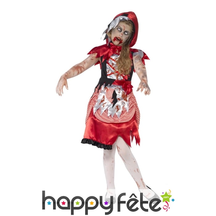 Costume chaperon rouge zombie pour enfant