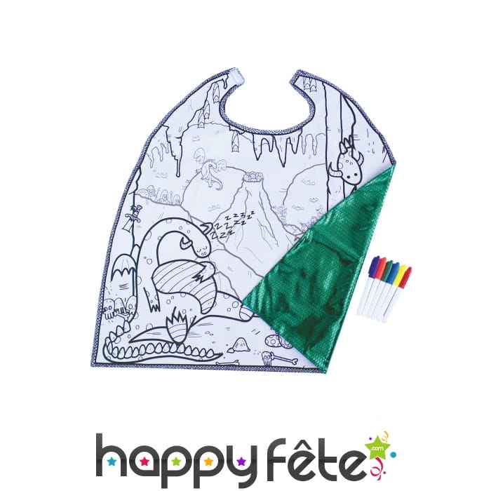 Cape dragon à colorier pour garçon
