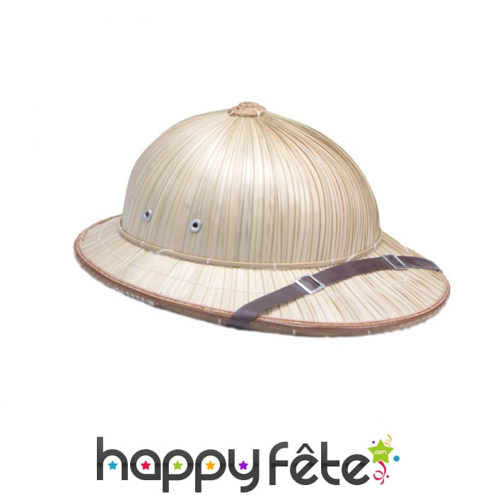 Chapeau d'aventurier colonial en paille