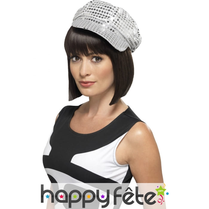 Chapeau disco argent