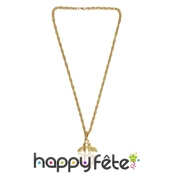 Collier doré avec insigne dollar