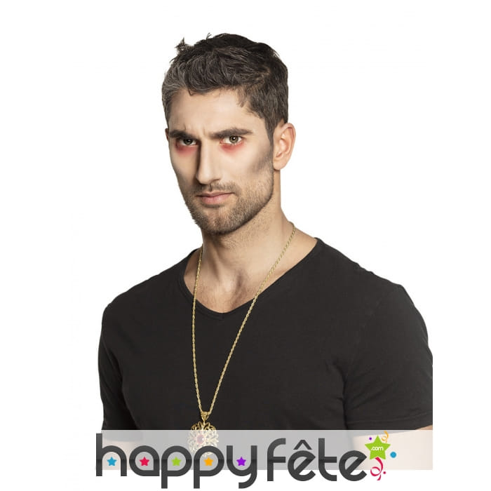 Collier doré avec médaillon de vampire