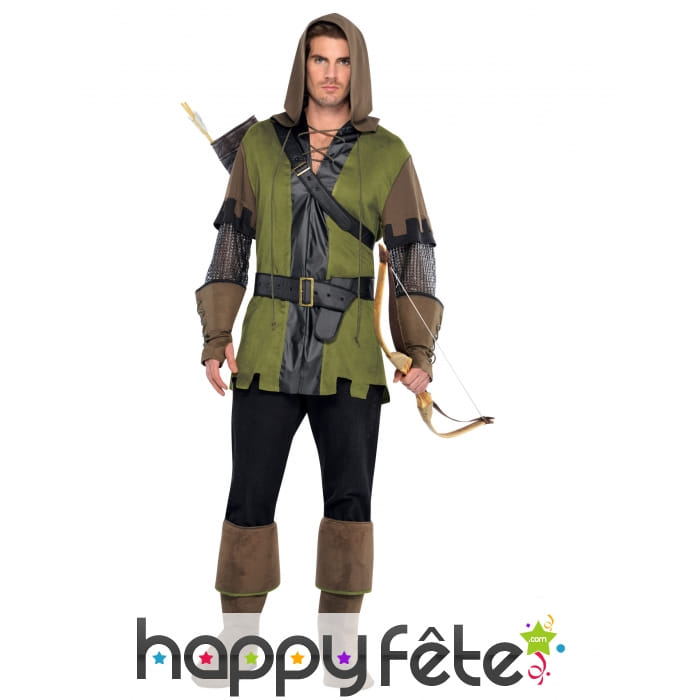 Costume d'archer à capuche pour homme