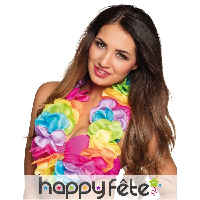 Collier de bienvenue Hawaïen satiné de luxe