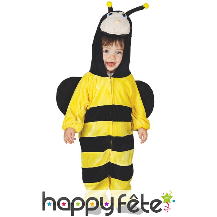 Combinaison de bébé abeille avec ailes et capuche