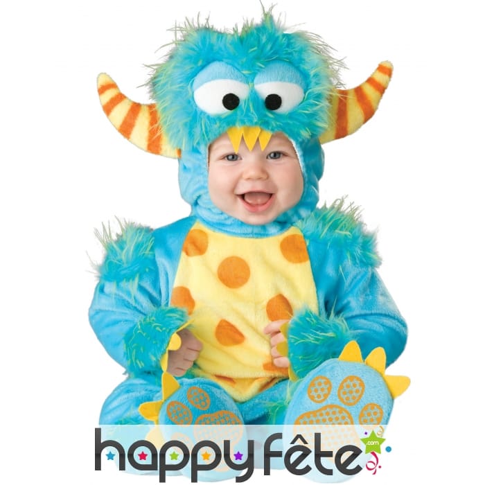 Combinaison de bébé monstre bleu, luxe