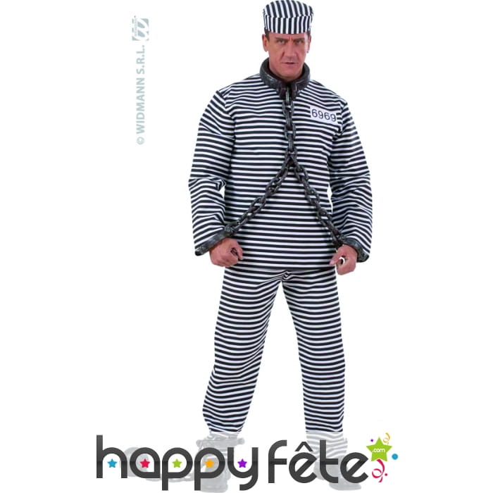 Costume de bagnard rayé