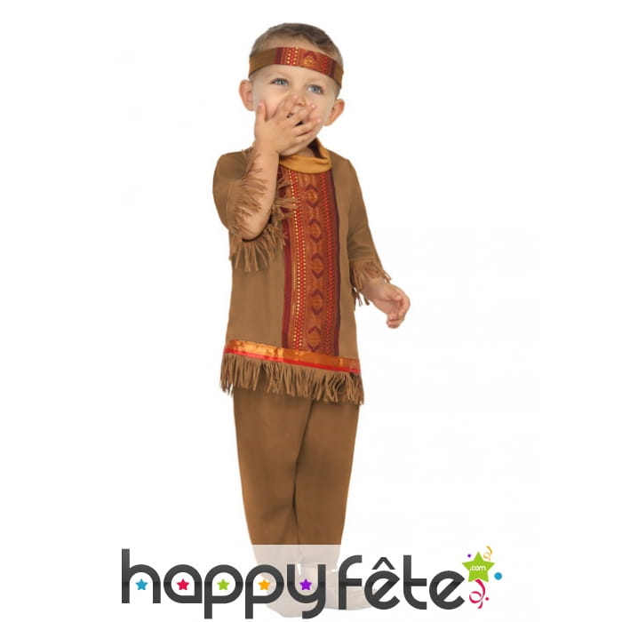 Costume de bébé indien marron à franges