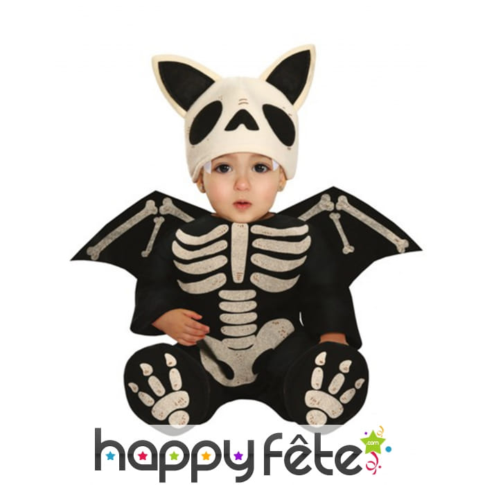 Costume de bébé squelette chauve souris pour bébé
