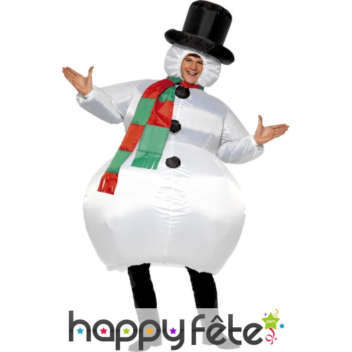 Costume de bonhomme de neige gonflable