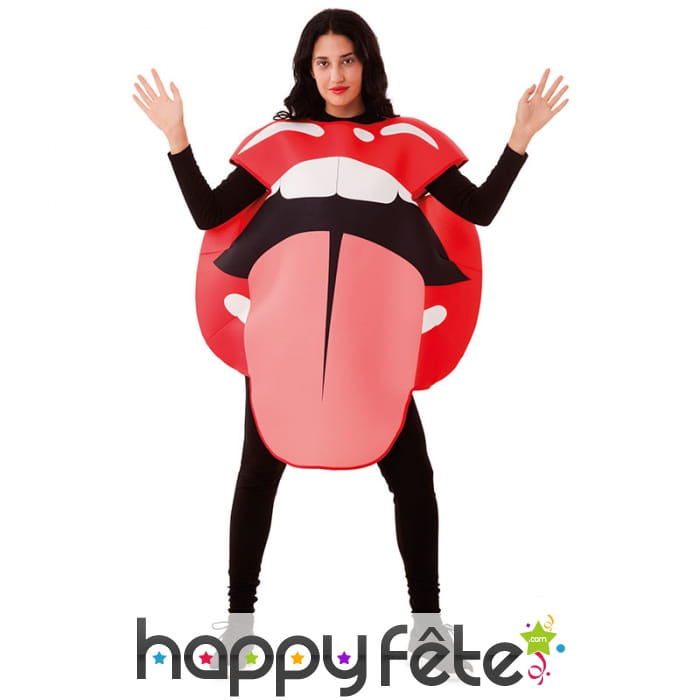 Costume de bouche tire langue émoticone, adulte
