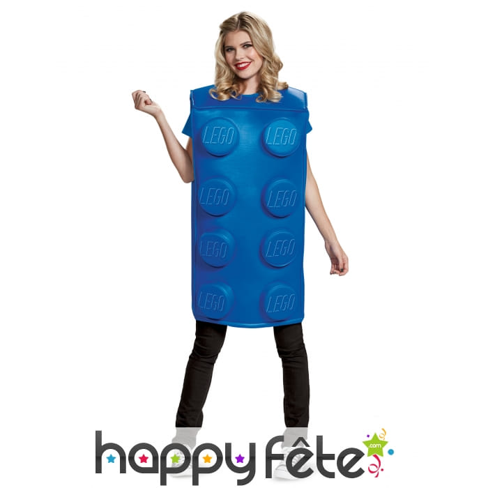 Costume de brique bleu Lego pour adulte