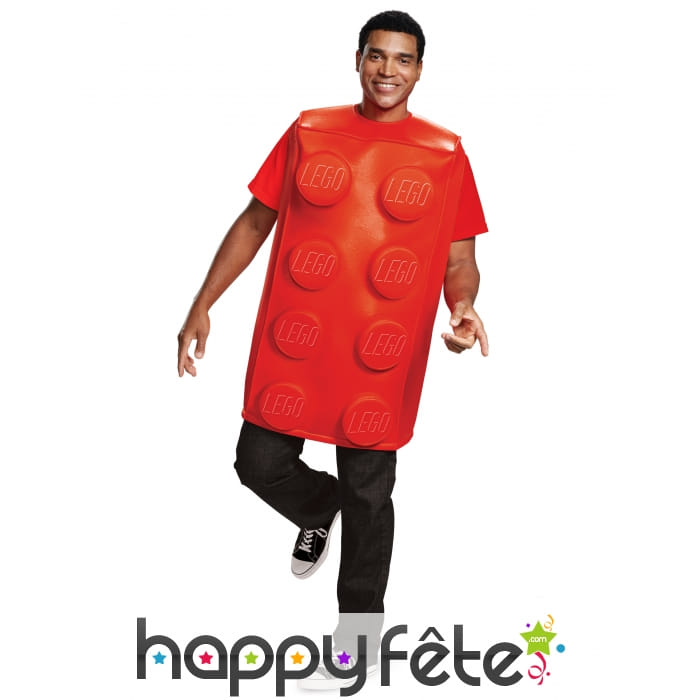 Costume de brique rouge Lego pour adulte