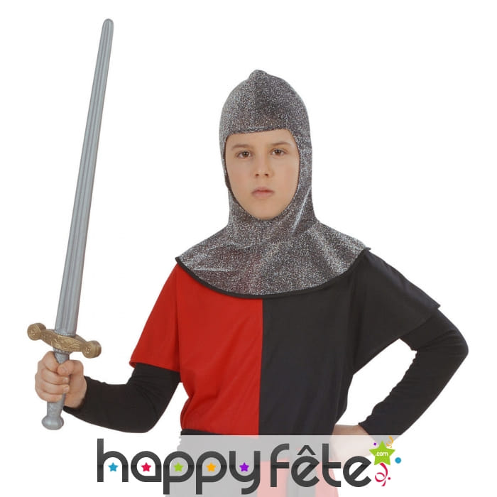 Cagoule de chevalier médiéval pour enfant