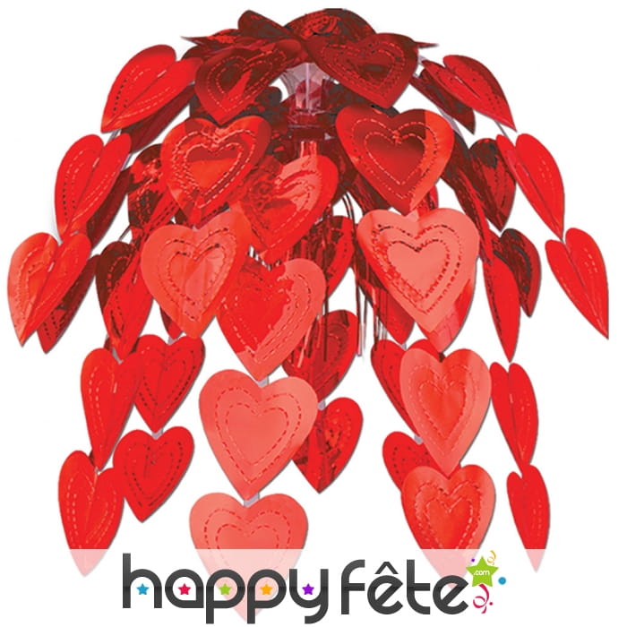 Cascade de coeurs rouges, 61cm