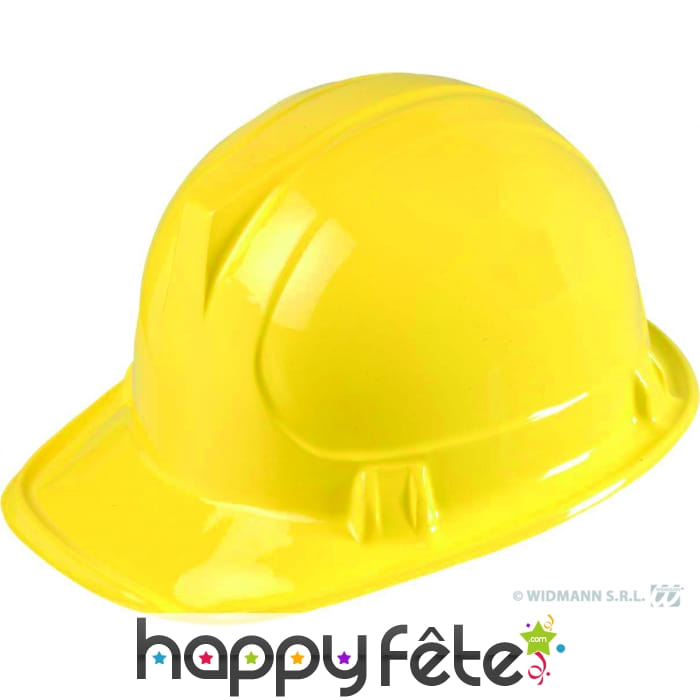 Casque de chantier en plastique jaune