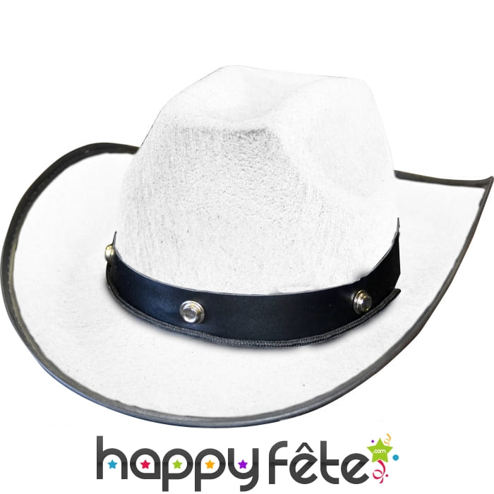 Chapeau de cow-boy blanc