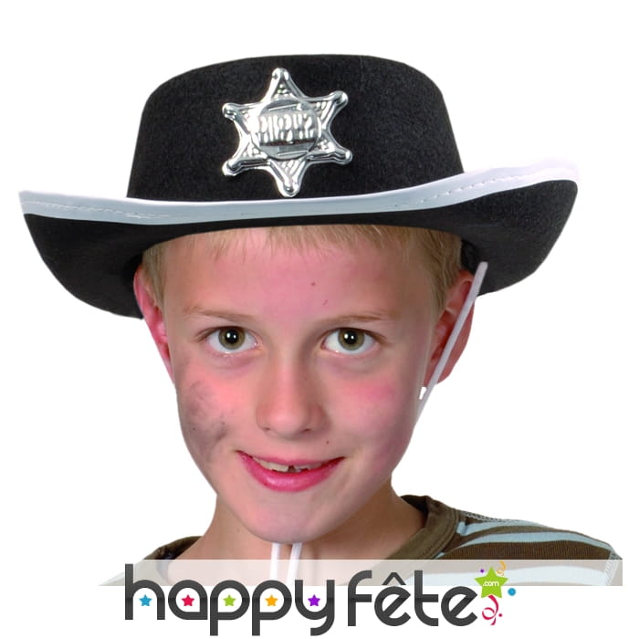 Chapeau de cow-boy sheriff enfant éco