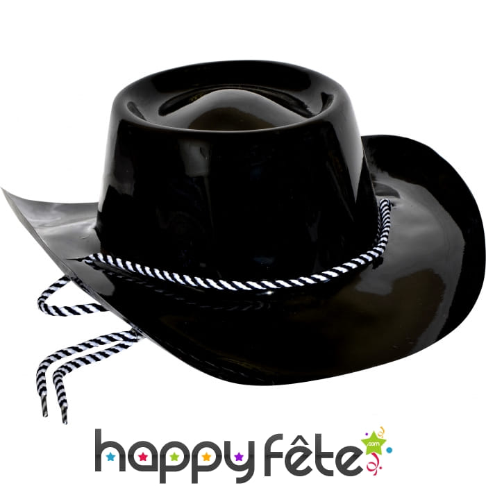 Chapeau de cowboy adulte en pvc noir
