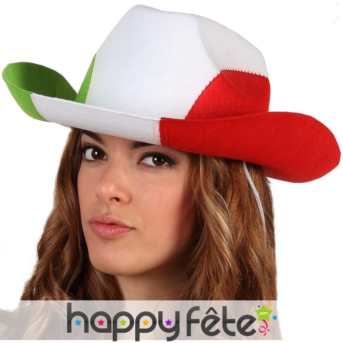 Chapeau de cowboy drapeau d'Italie
