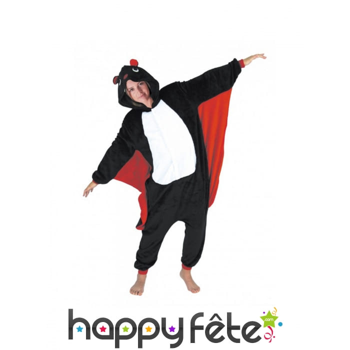 Combinaison de chauve souris noire pour adulte
