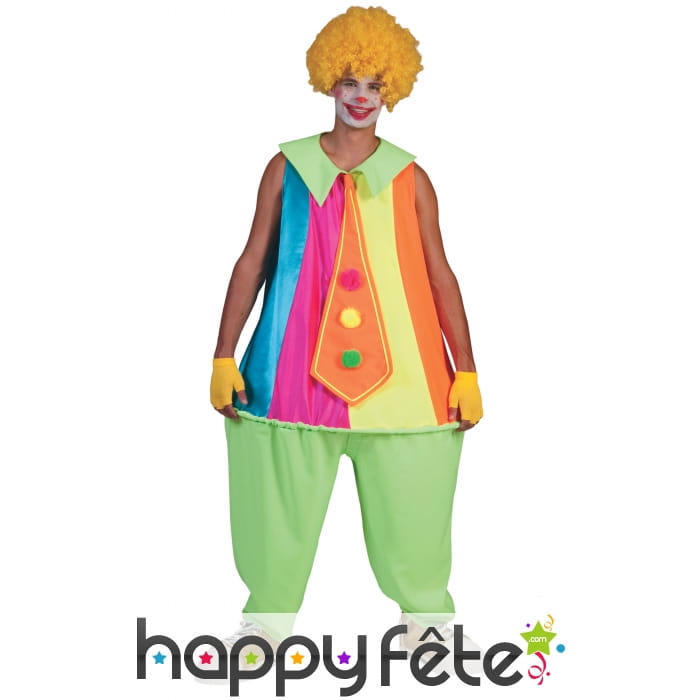 Combinaison de clown coloré pour adulte