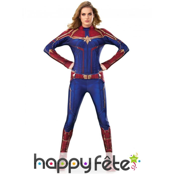 Costume de Captain Marvel pour femme, luxe