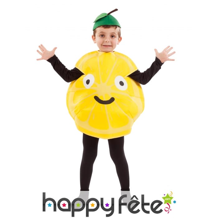 Costume de citron jaune pour enfant