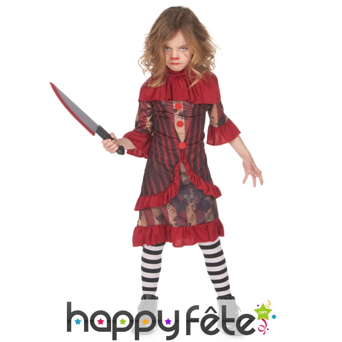 Costume de clown d'Halloween pour fille