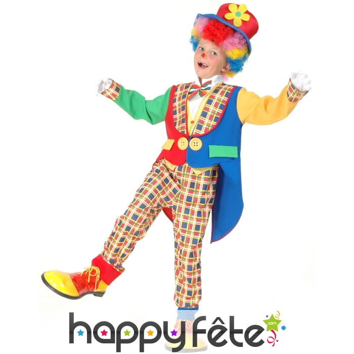 Costume de clown multicolore élégant pour enfant