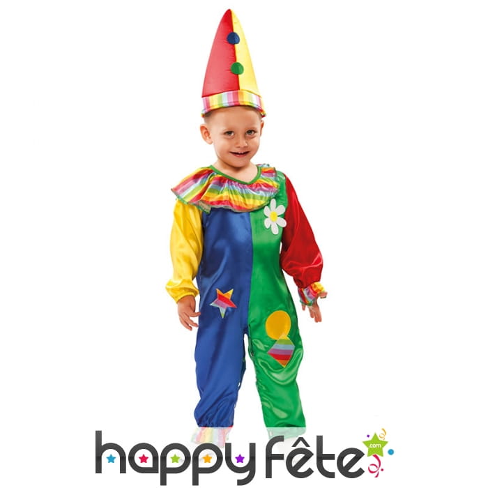 Costume de clown multicolore pour garçon