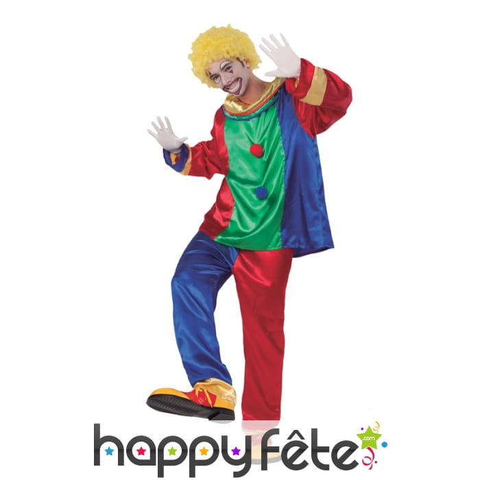 Costume de clown multicolore
