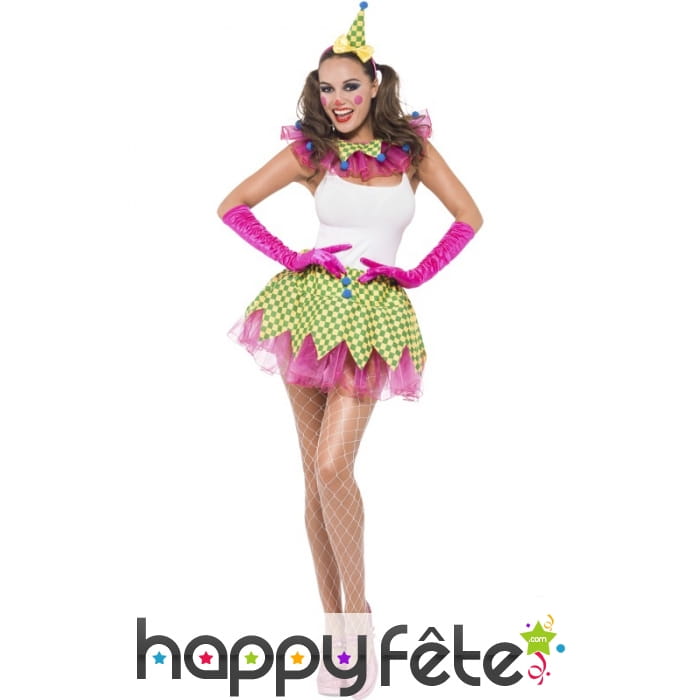 Costume de clown sexy en tutu pour femme