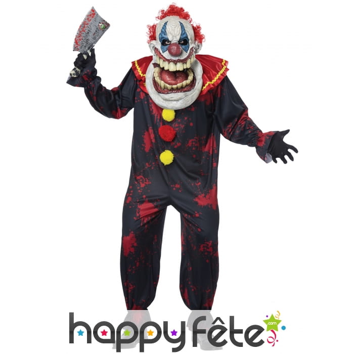 Costume de clown tueur avec grosse tête