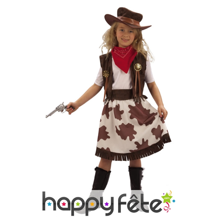 Costume de cowgirl vachette pour fillette