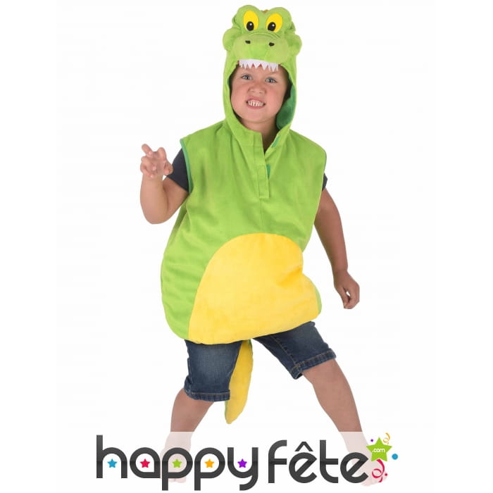 Costume de crocodile vert pour enfant, rembourré