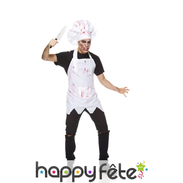 Costume de cuisinier zombie pour homme