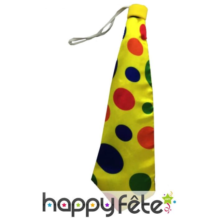 Cravate de clown à pois multicolores