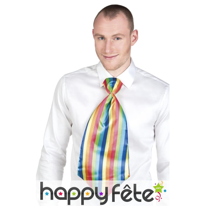Cravate de clown géante et multicolore